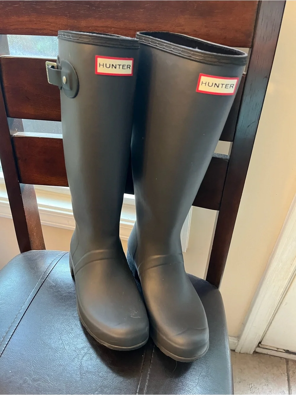 Hunter Black Tall Rain Boots